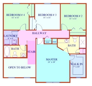 The Sierra IIs - Second Floor Plan